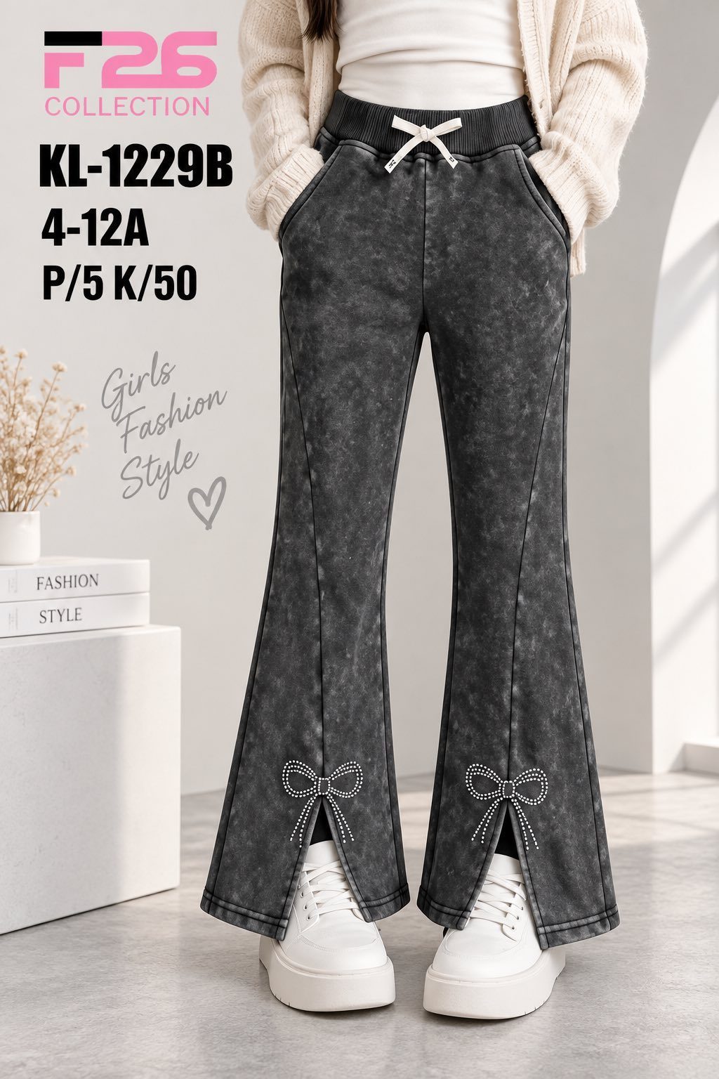 Spodnie jeansy DZIECIĘCA size 4-12 lat_ paczka 5szt _1 kolor 8618705