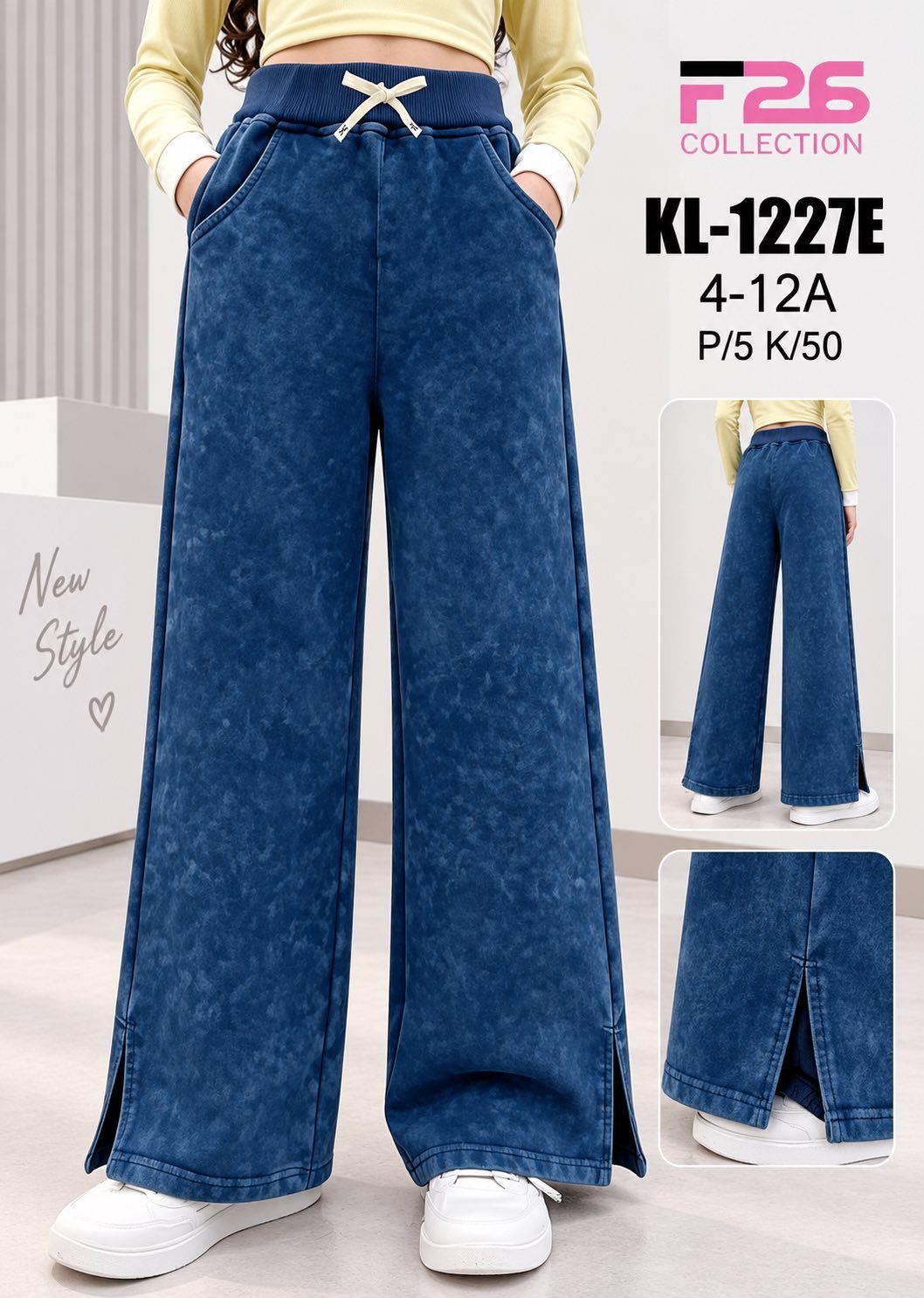Spodnie jeansy DZIECIĘCA size 4-12 lat_ paczka 5szt _1 kolor 8618707