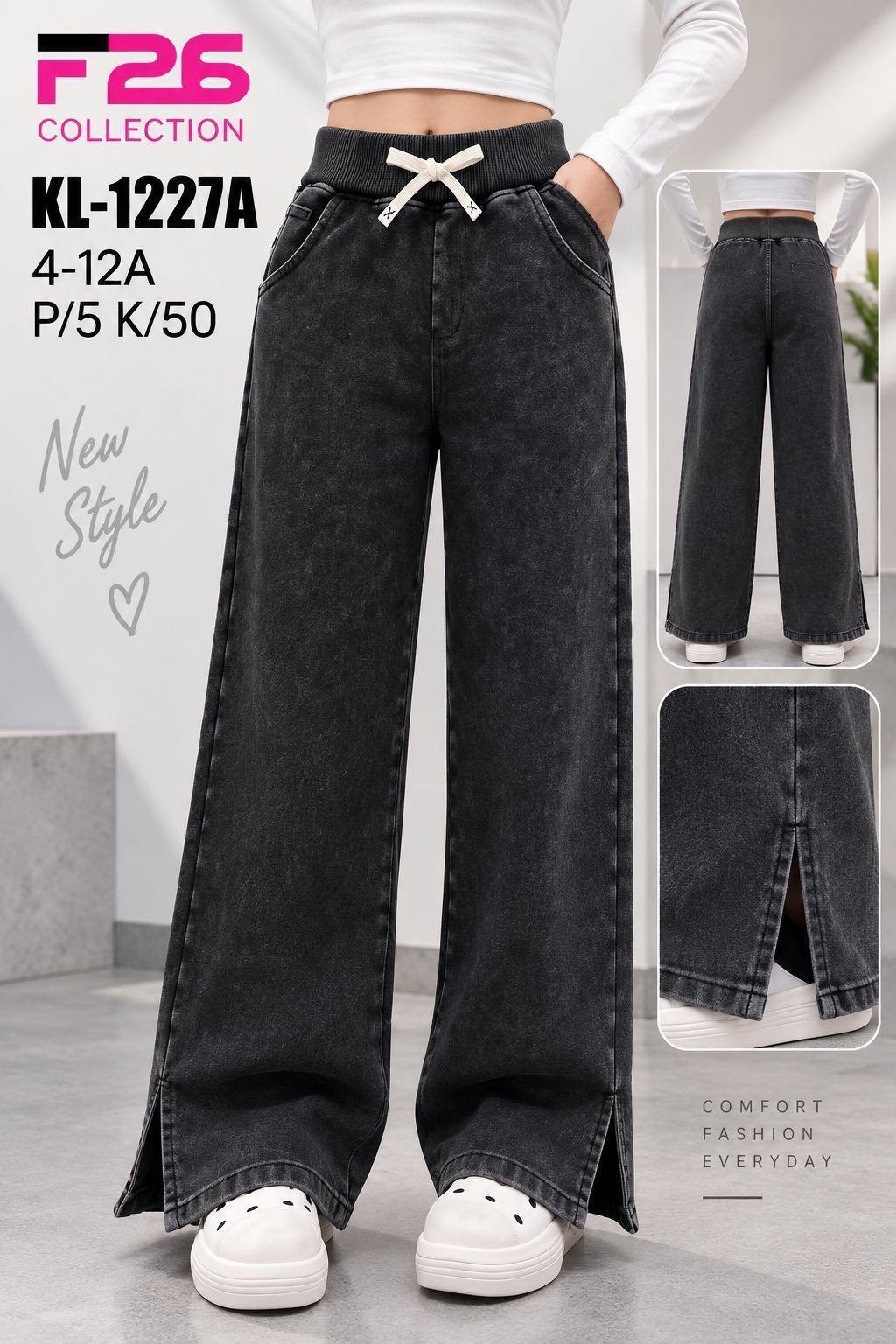 Spodnie jeansy DZIECIĘCA size 4-12 lat_ paczka 5szt _1 kolor 8618712