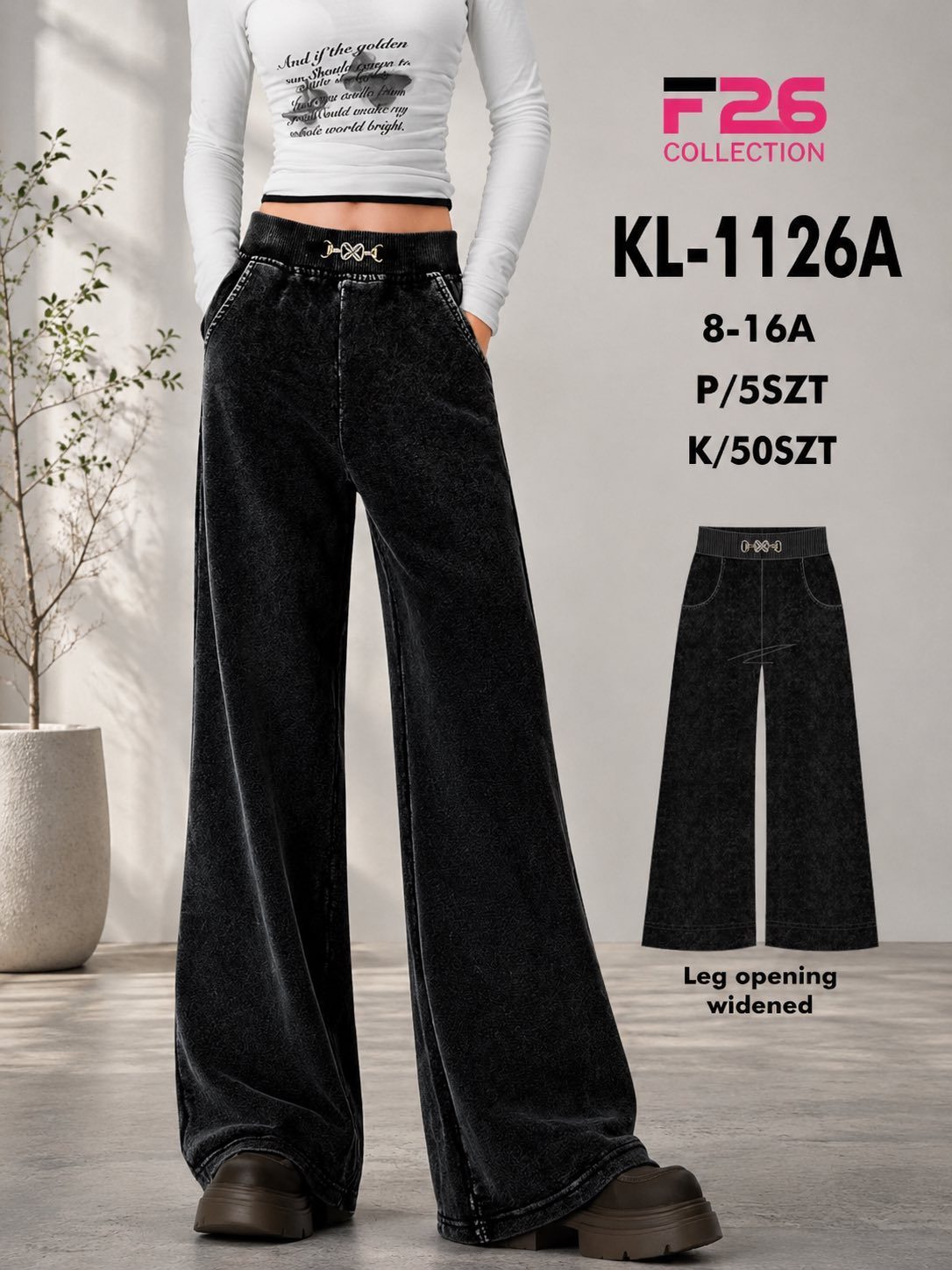 Spodnie jeansy DZIECIĘCA size 8-16 lat_ paczka 5szt _1 kolor 9113739