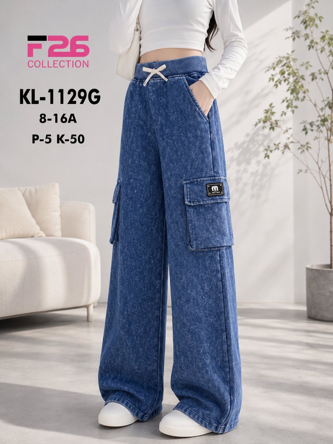 Spodnie jeansy DZIECIĘCA size 8-16 lat_ paczka 5szt _1 kolor 9113741