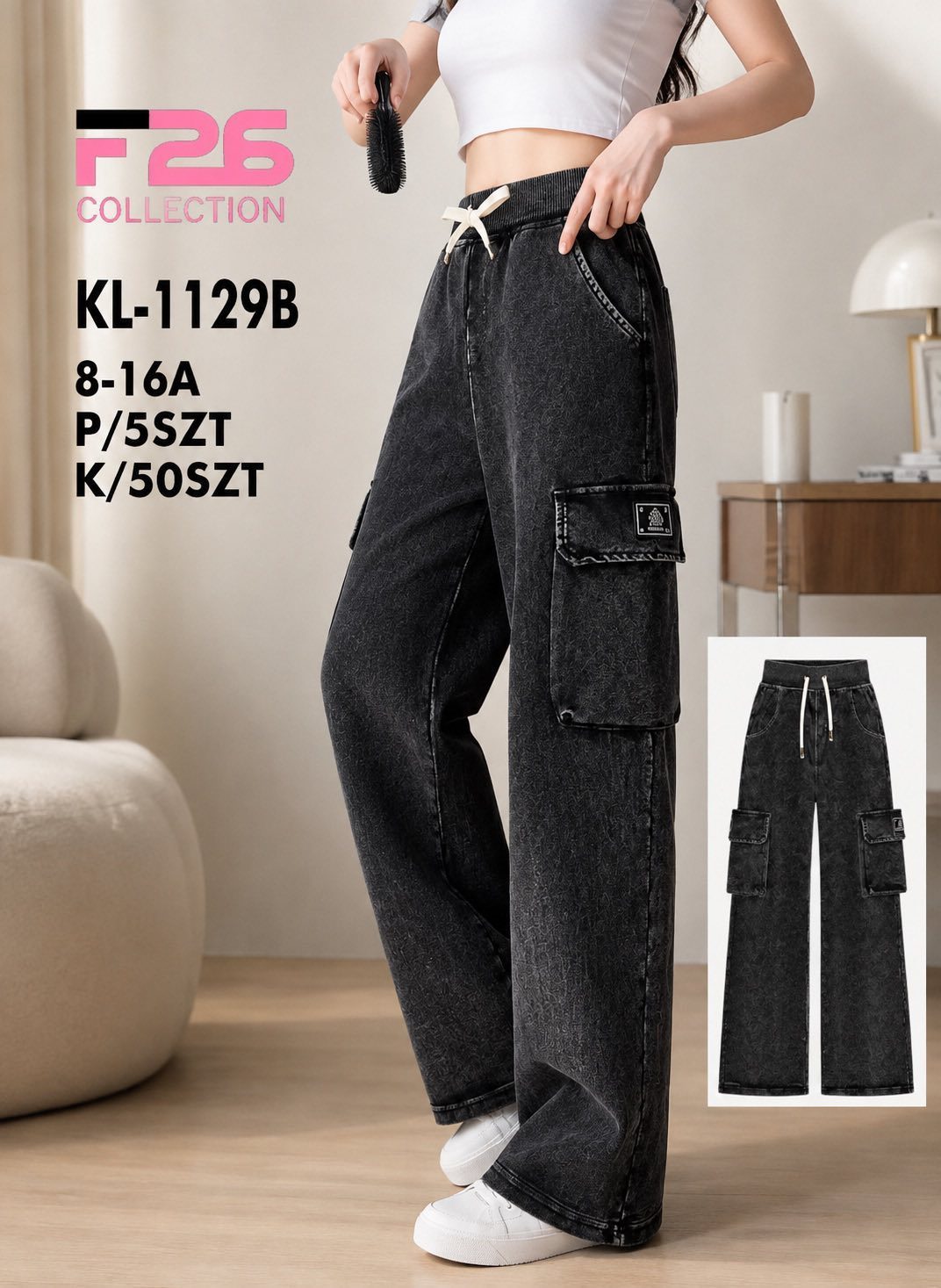 Spodnie jeansy DZIECIĘCA size 8-16 lat_ paczka 5szt _1 kolor 9113744