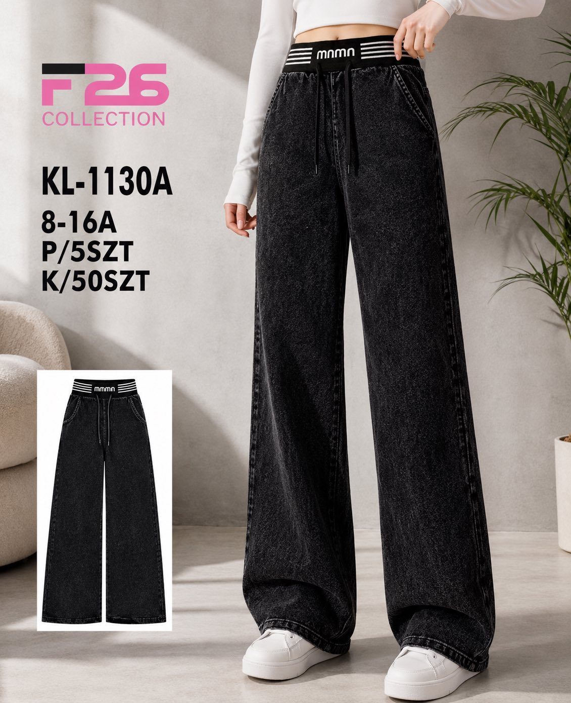 Spodnie jeansy DZIECIĘCA size 8-16 lat_ paczka 5szt _1 kolor 9113746