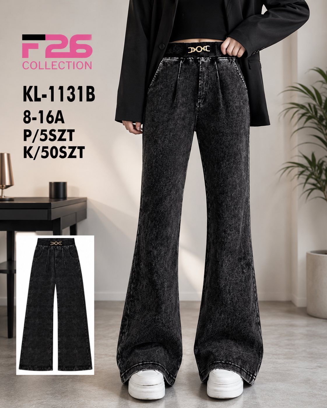 Spodnie jeansy DZIECIĘCA size 8-16 lat_ paczka 5szt _1 kolor 9113747