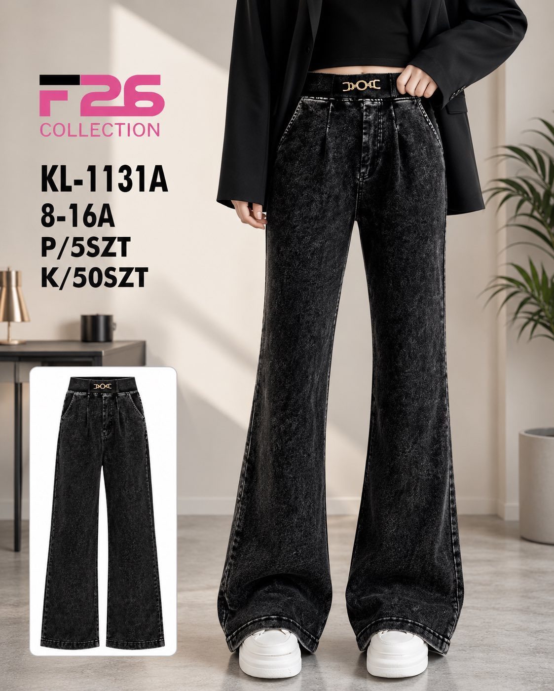 Spodnie jeansy DZIECIĘCA size 8-16 lat_ paczka 5szt _1 kolor 9113748