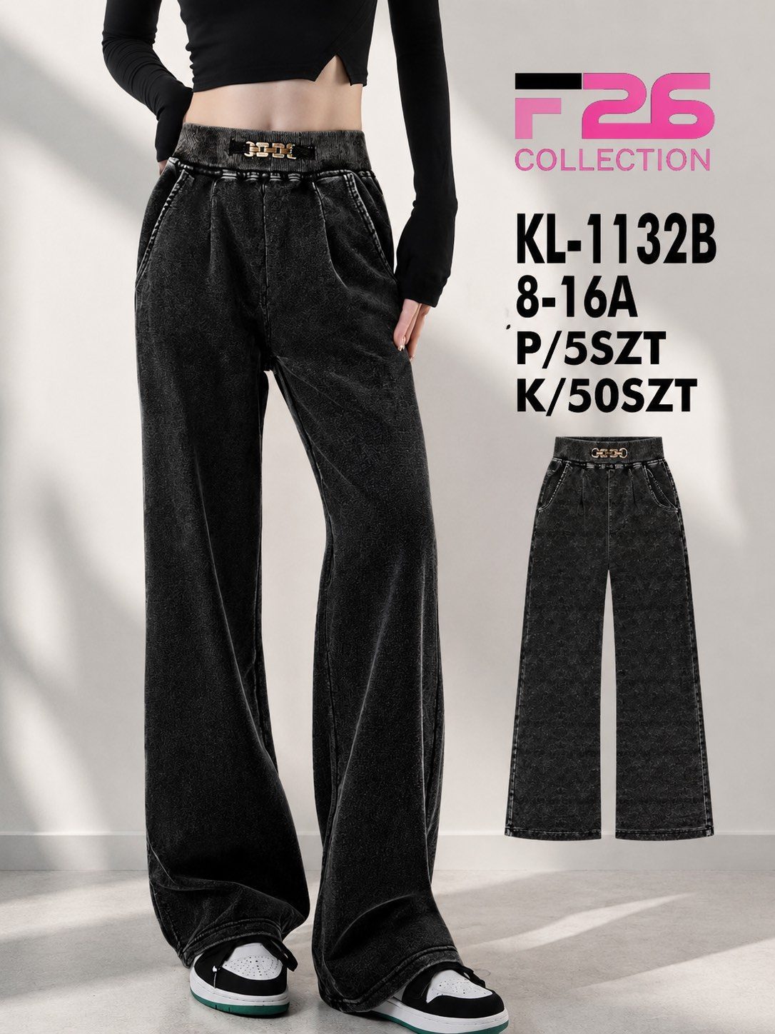 Spodnie jeansy DZIECIĘCA size 8-16 lat_ paczka 5szt _1 kolor 9113749