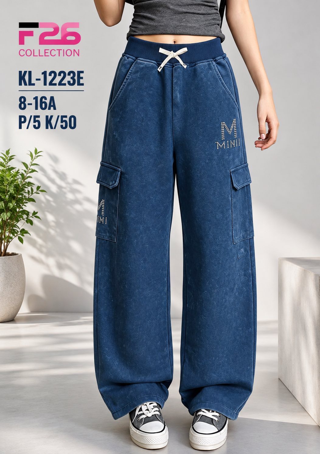 Spodnie jeansy DZIECIĘCA size 8-16 lat_ paczka 5szt _1 kolor 9113750