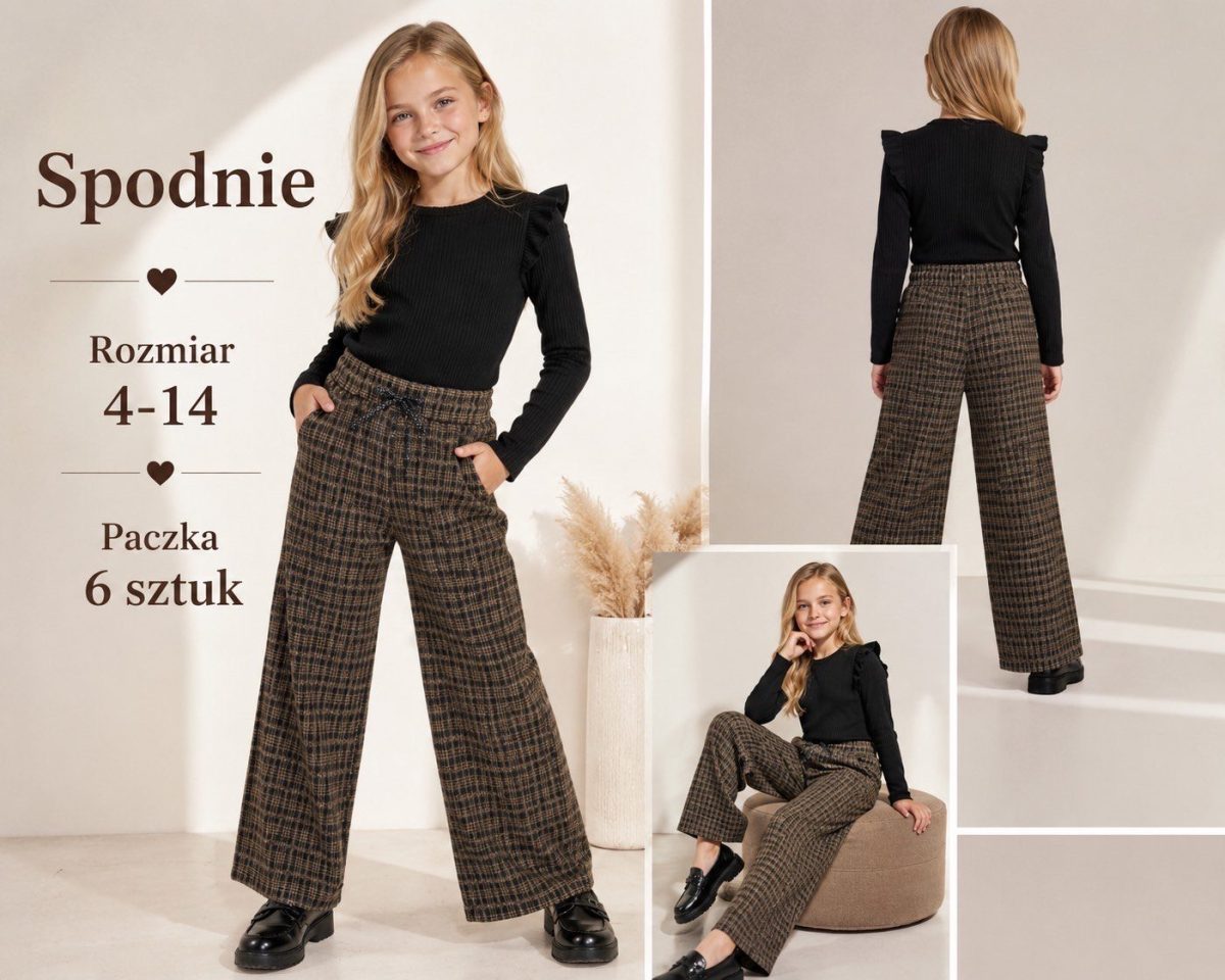 Spodnie DZIECIĘCA size 4-14 lat_ paczka 6szt _1 kolor 2484414