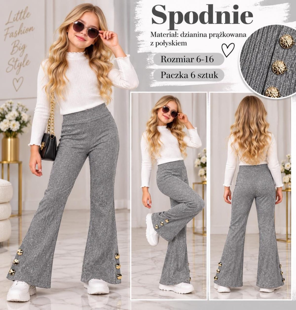 Spodnie DZIECIĘCA size 6-16 lat_ paczka 6szt _1 kolor 8234535