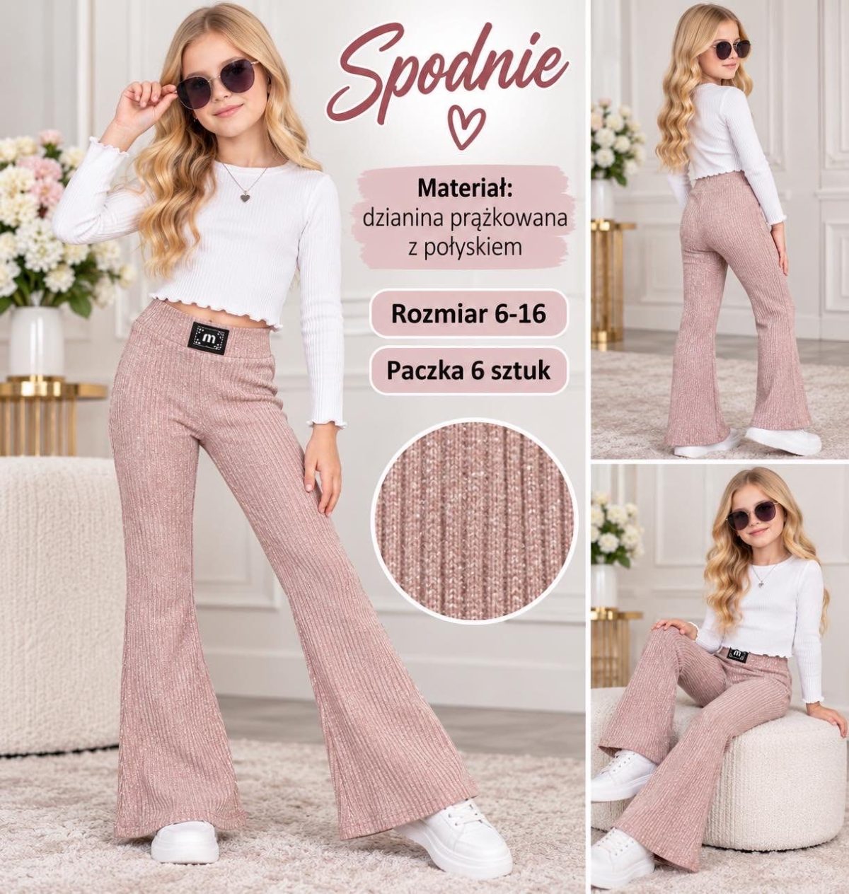 Spodnie DZIECIĘCA size 6-16 lat_ paczka 6szt _1 kolor 8234536