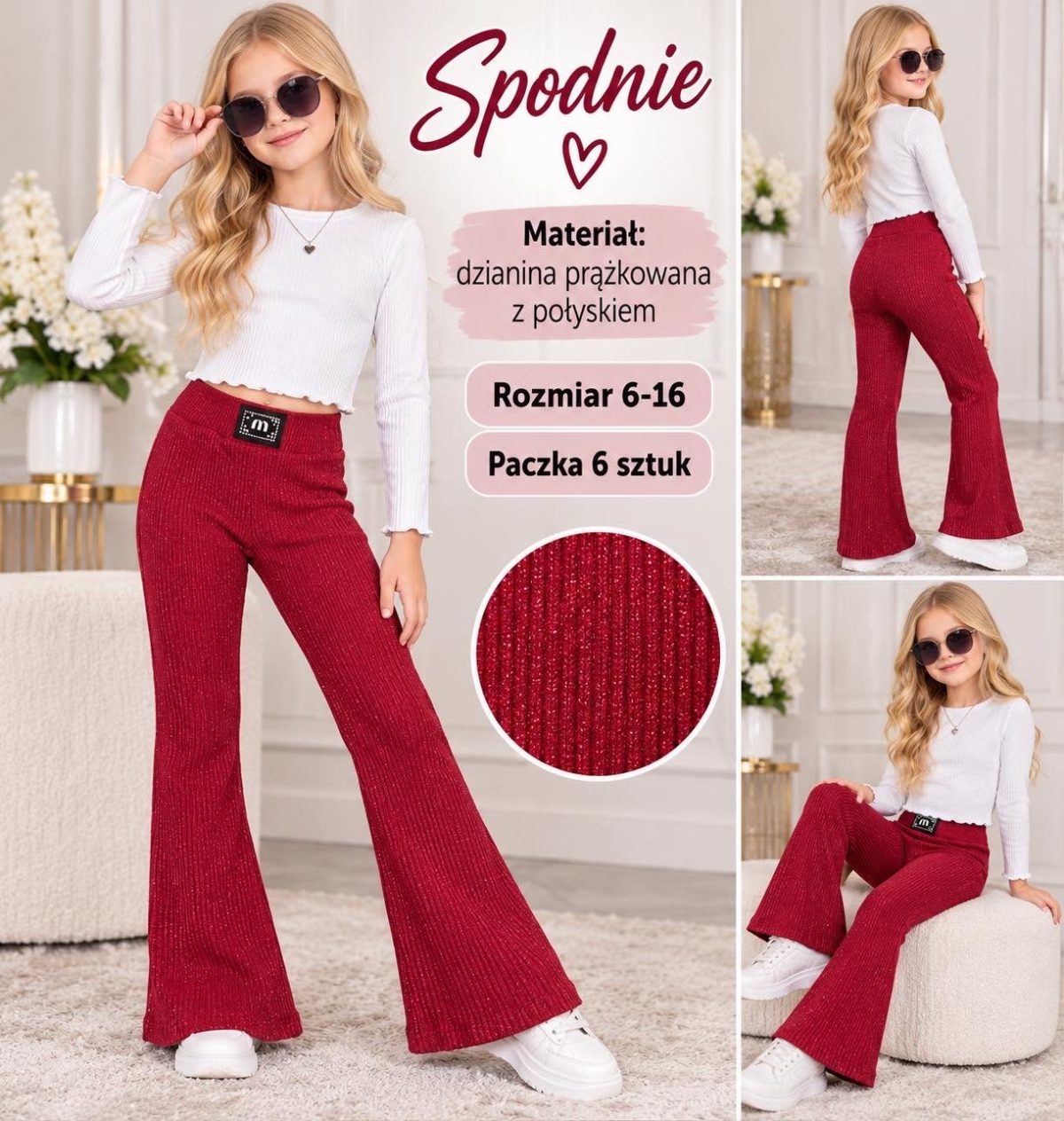 Spodnie DZIECIĘCA size 6-16 lat_ paczka 6szt _1 kolor 8234539