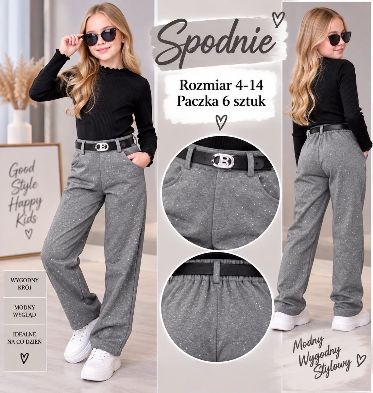 Spodnie DZIECIĘCA size 4-14 lat_ paczka 6szt _1 kolor 8234546
