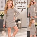 Sukienki DZIECIĘCA size 4-14 lat_ paczka 6szt _1 kolor 8234548