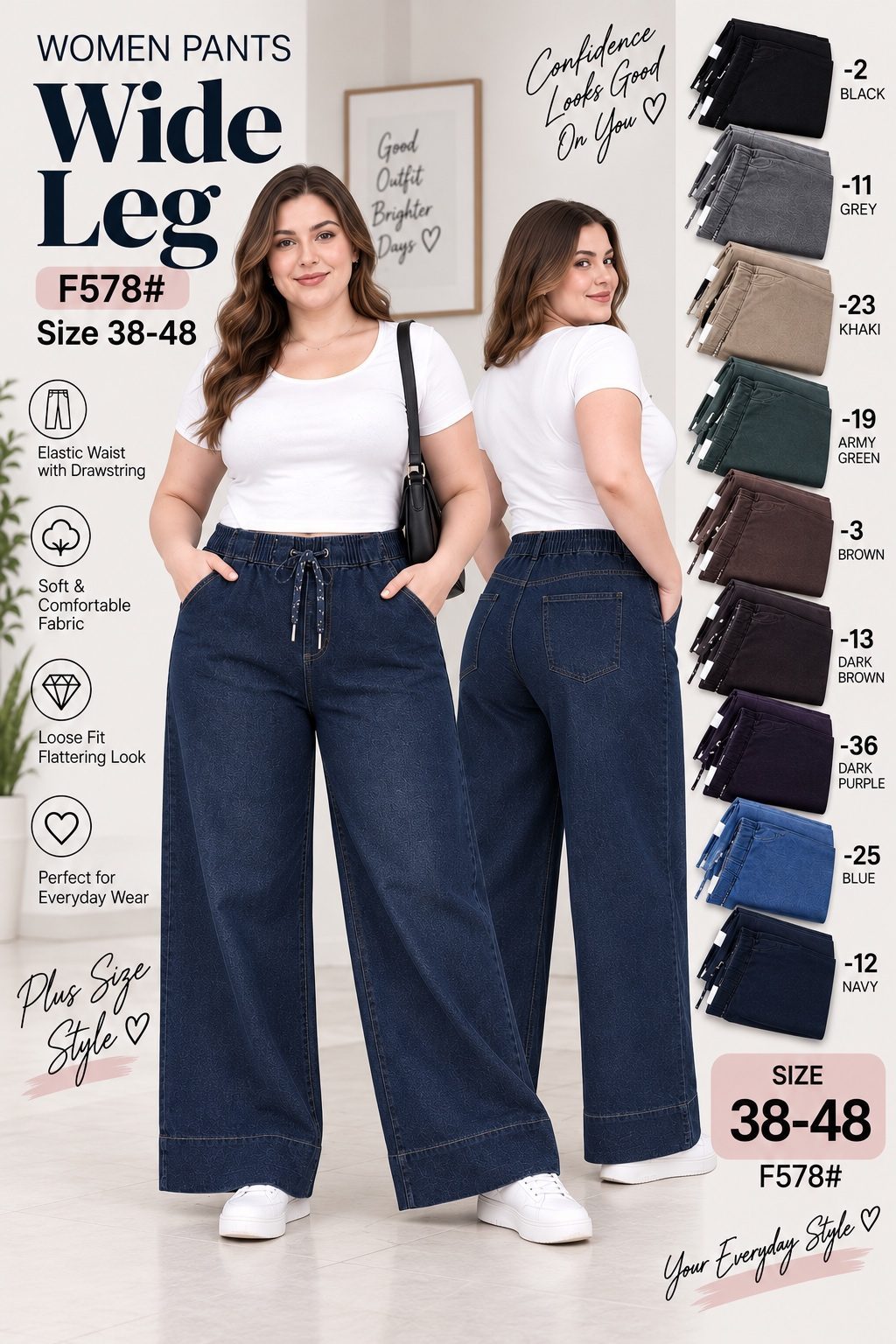 Jeansy Damskie _size 38-48_ paczka 12szt_1KOLOR 5196575