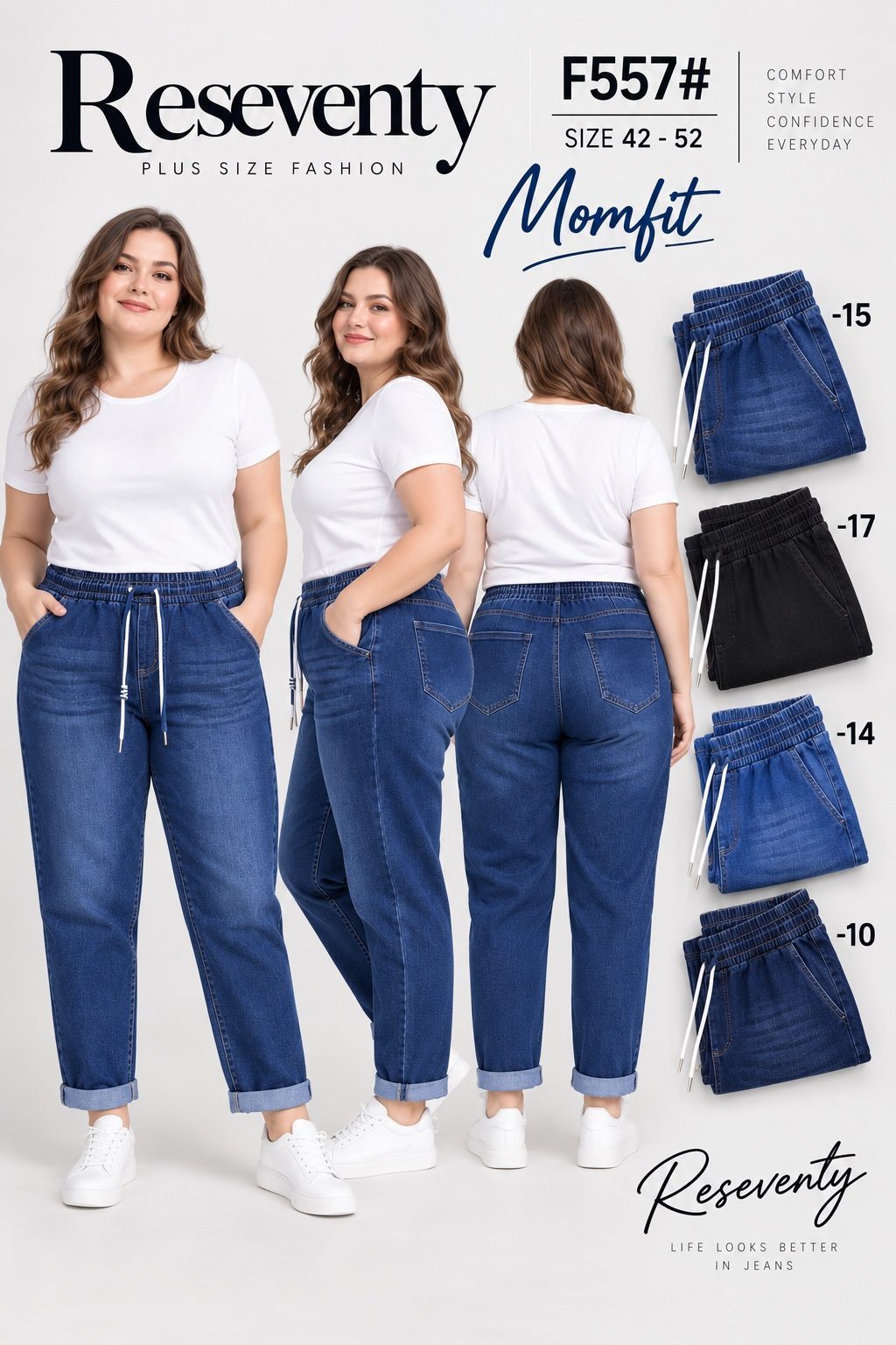 Jeansy Damskie _size 42-52_ paczka 12szt_1KOLOR 5196662