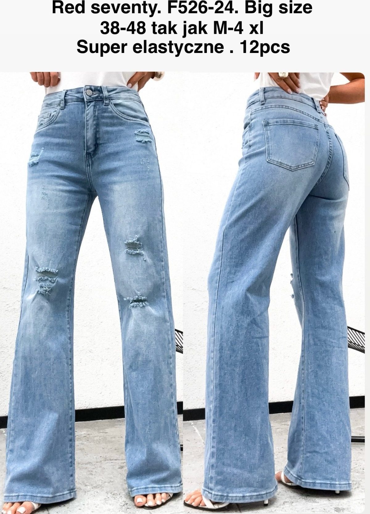 Jeansy Damskie _size 38-48_ paczka 12szt 4144163
