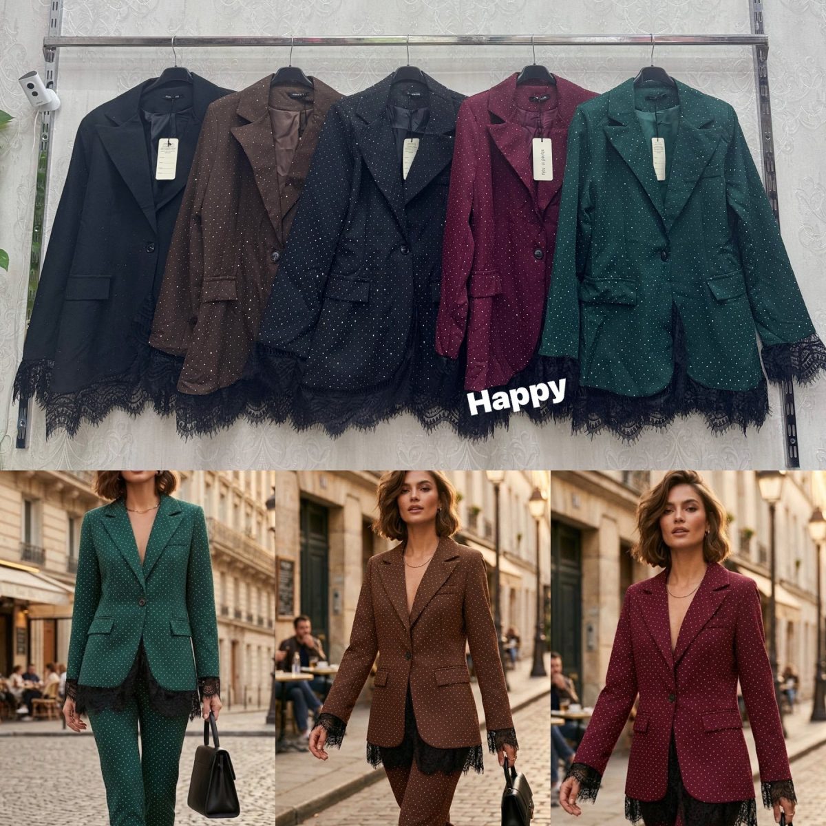 Marynarki Damskie wloskie_size uni_paczka 6szt_mix kolor 6941348