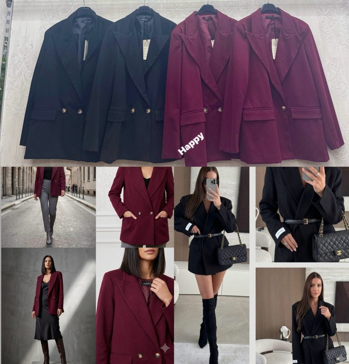 Marynarki Damskie wloskie_size uni_paczka 6szt_mix kolor 6941349