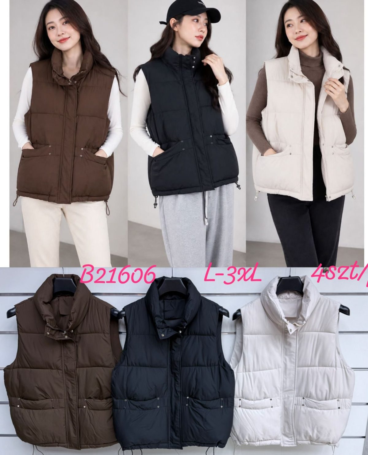 Kamizelki Damskie _size l-3xl _paczka 4szt _1 kolor 8991817