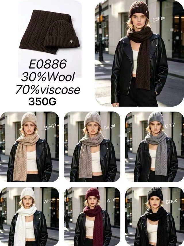 Komplety Czapki Damskie_ paczka 12 szt _mix kolor 5538890