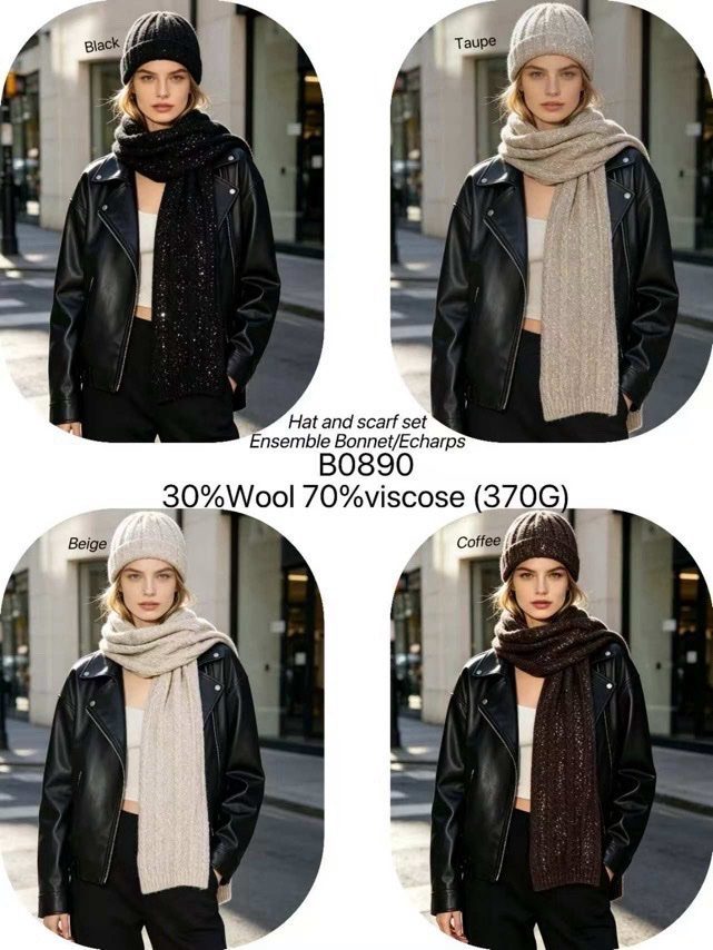 Komplety Czapki Damskie_ paczka 12 szt _mix kolor 5538892