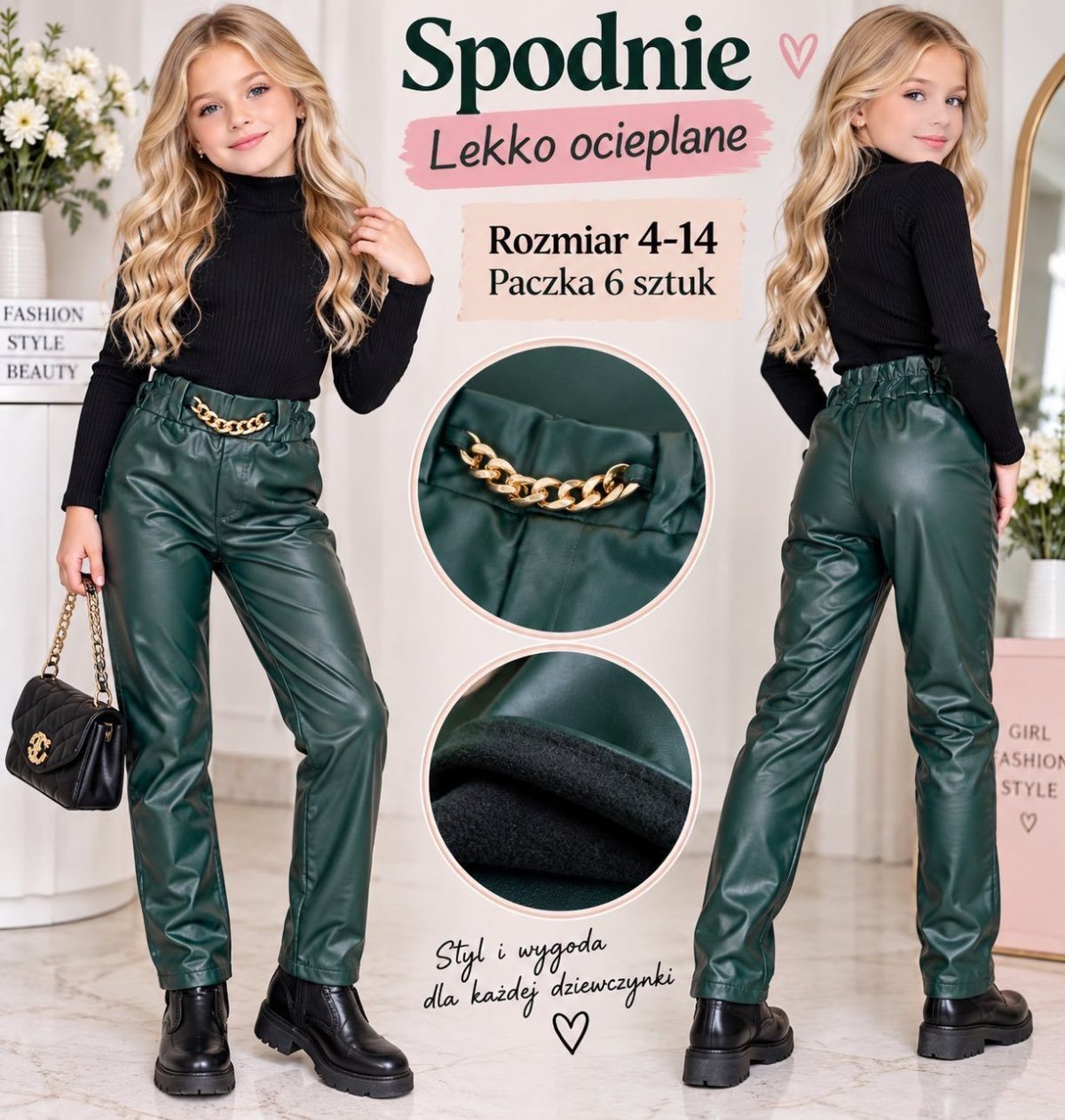 Spodnie DZIECIĘCA size 4-14 lat_ paczka 6szt _1 kolor 3196262