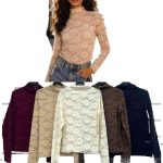 Bluzki dzianinowe damskie z długim rękawem. Produkt włoski (S/M-M/L_7) 8340161