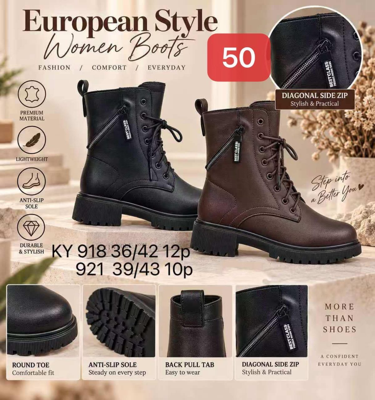 Buty Botki DAMSKIE (39-43_10par) 7452614