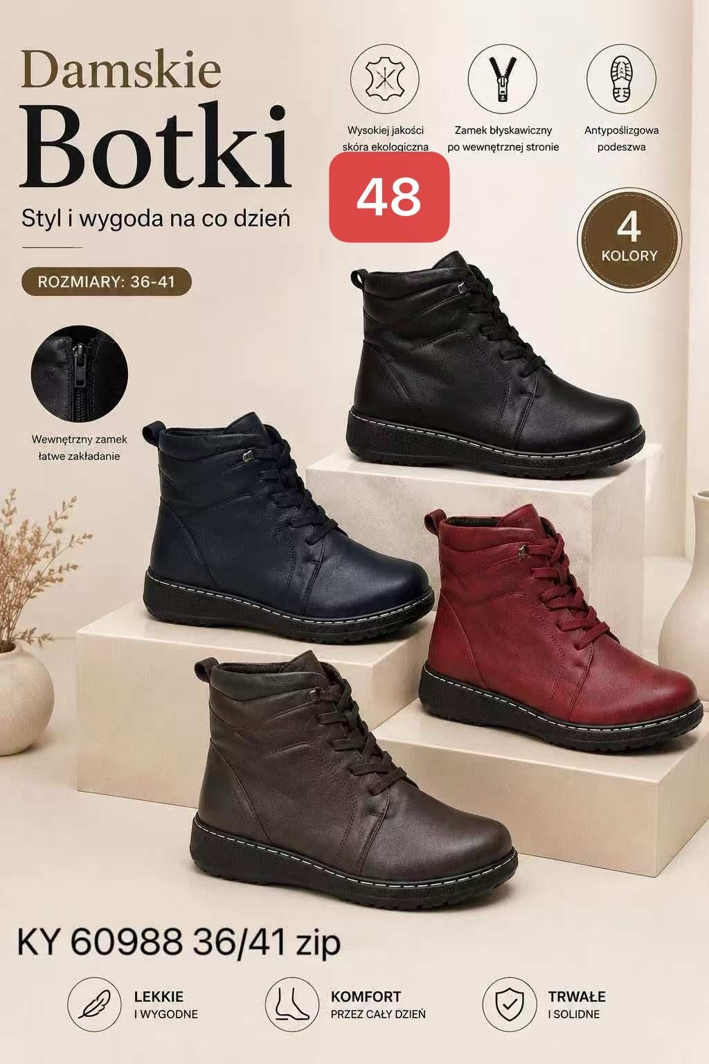 Buty Botki DAMSKIE (36-41_12par) 7452670