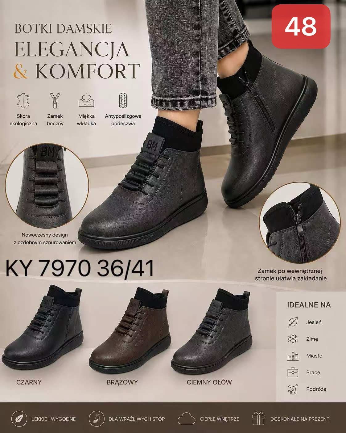 Buty Botki DAMSKIE (36-41_12par) 7452675