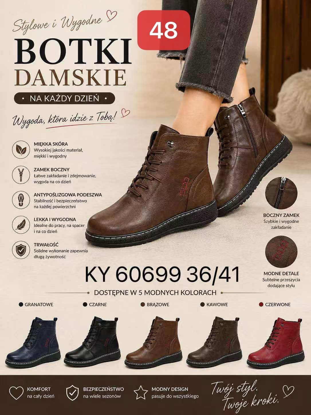 Buty Botki DAMSKIE (36-41_12par) 7452688