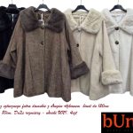 Płaszcze z sztucznego futra damskie z długim rękawem biust do 120cm długość 80cm. Duże rozmiary – Produkt włoski (UNI_ 4) 3580691