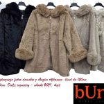 Płaszcze z sztucznego futra damskie z długim rękawem biust do 120cm długość 80cm. Duże rozmiary – Produkt włoski (UNI_ 4) 3580692