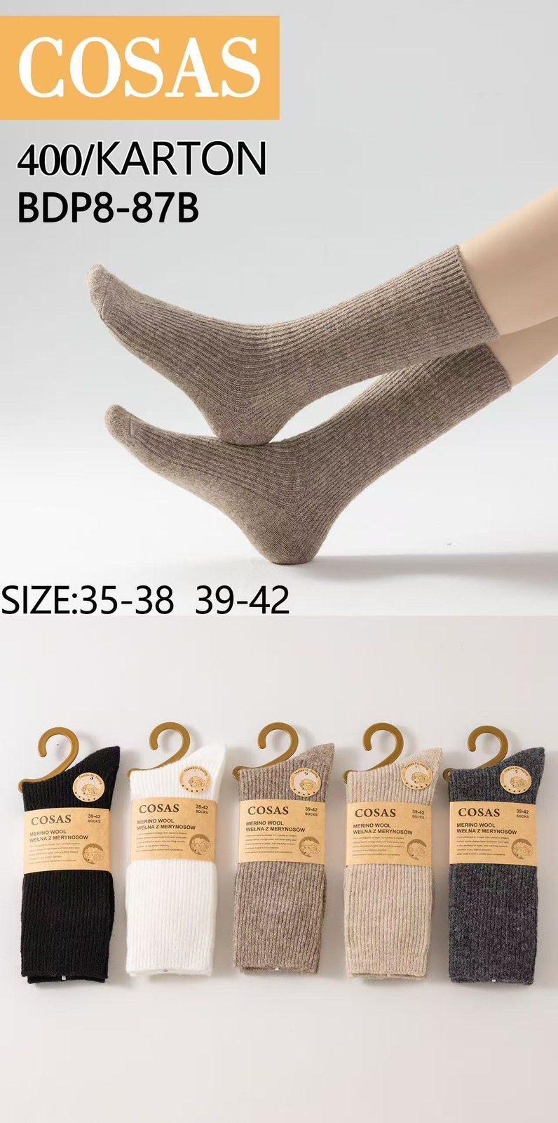 SKARPETY DAMSKIE .SIZE: 35-42_ (30PAR/PACZKA) KOLOR JAK NA ZDZIĘCIU 9411675