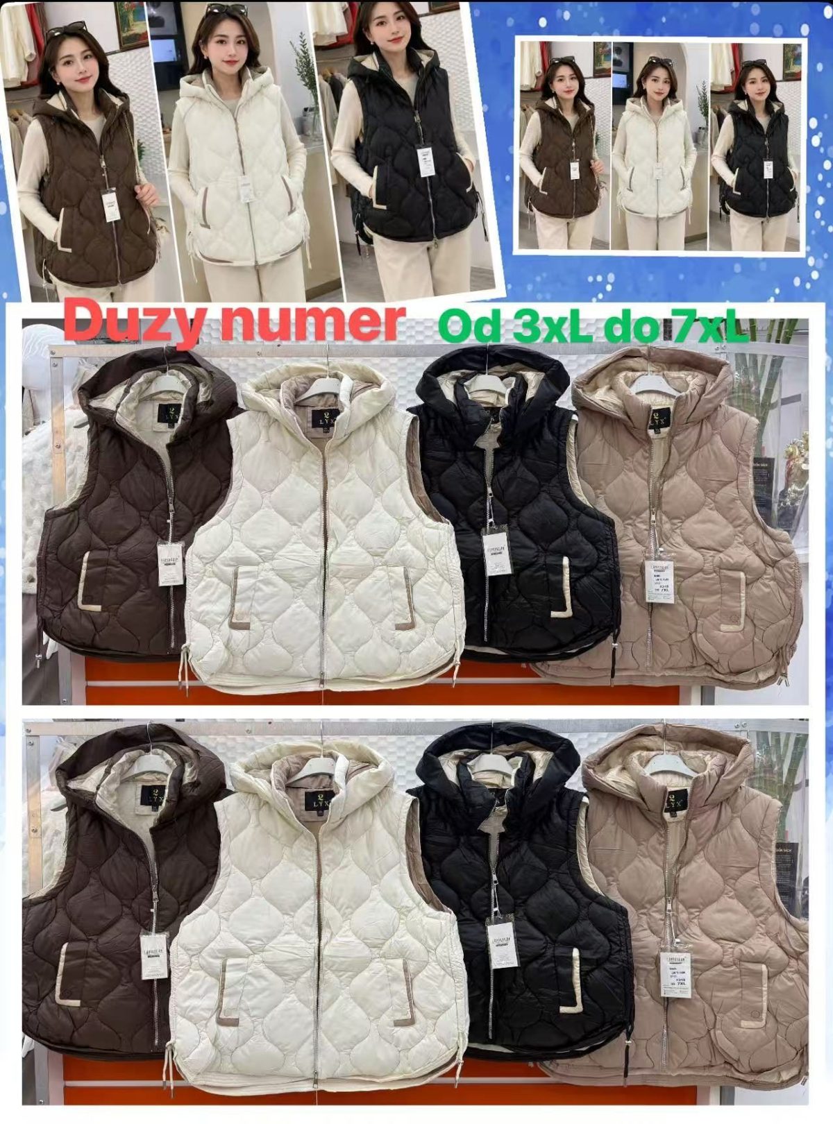 Kamizelki Damskie Włoskie _ size 3-7xl _paczka 5szt_1 kolor 9412466