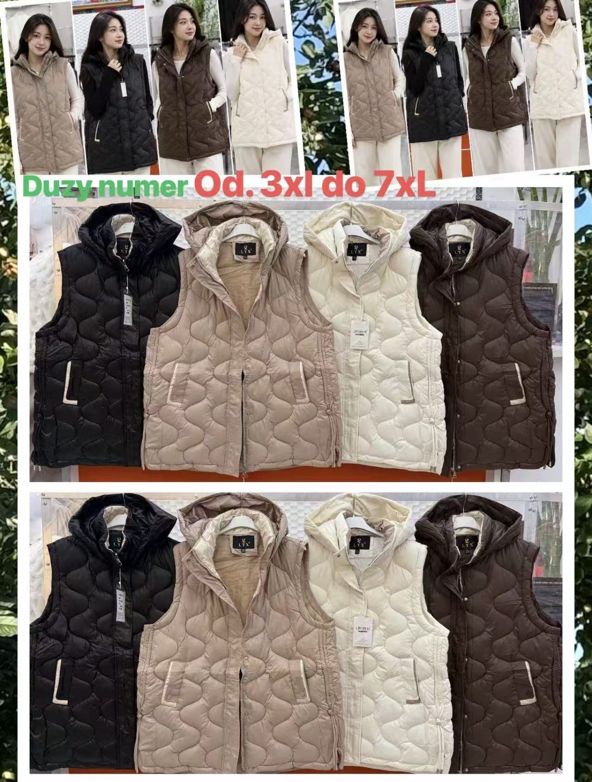 Kamizelki Damskie Włoskie _ size 3-7xl _paczka 5szt_1 kolor 9412468