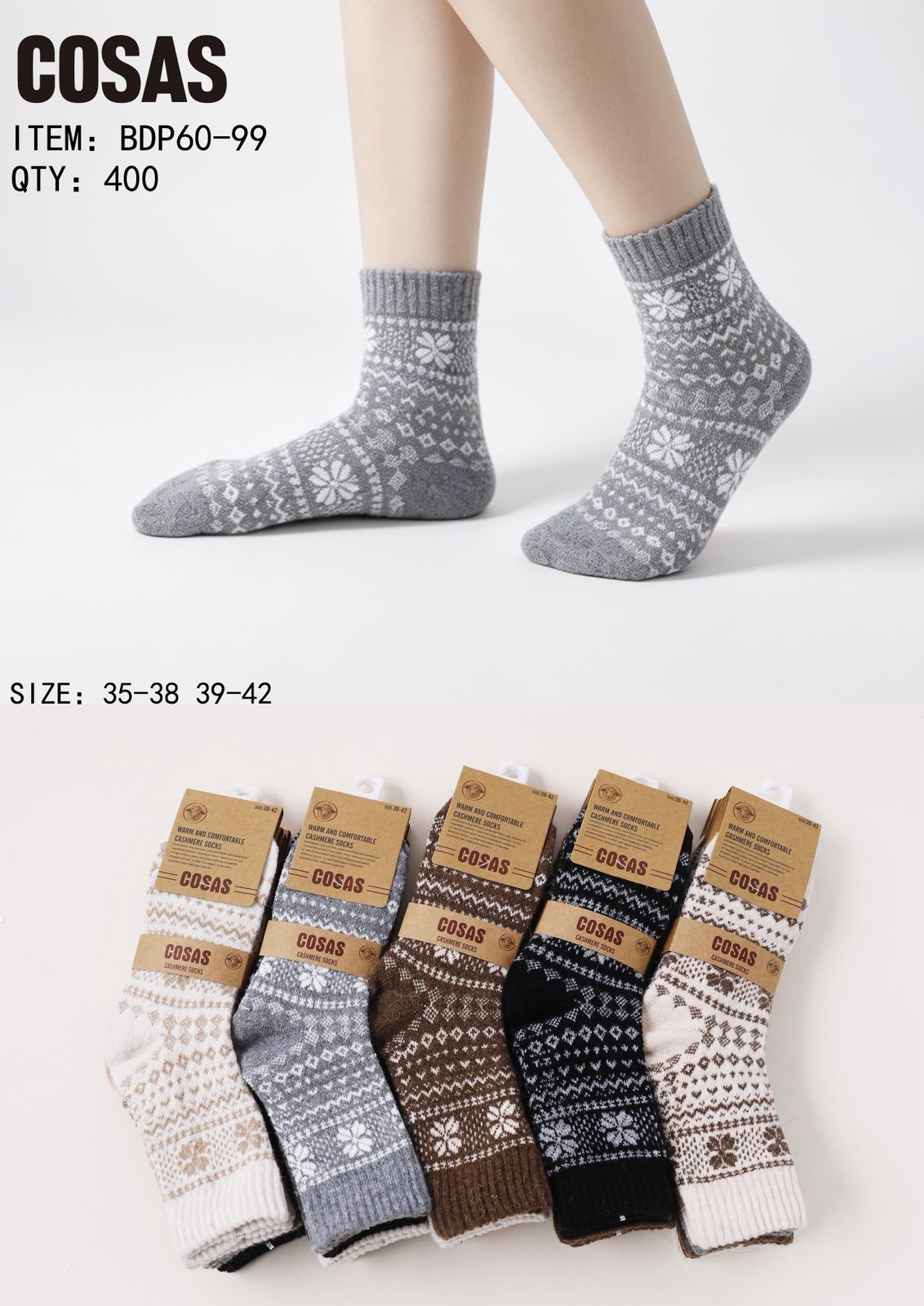 SKARPETY DAMSKIE .SIZE: 35-42_ (40PAR/PACZKA) KOLOR JAK NA ZDZIĘCIU 9413057