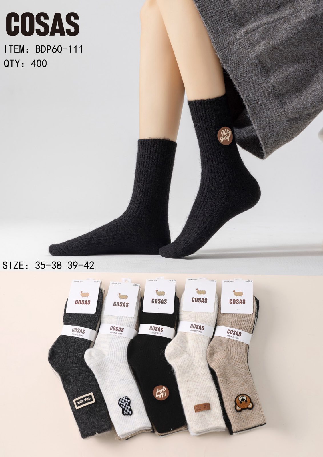 SKARPETY DAMSKIE .SIZE: 35-42_ (40PAR/PACZKA) KOLOR JAK NA ZDZIĘCIU 9413058