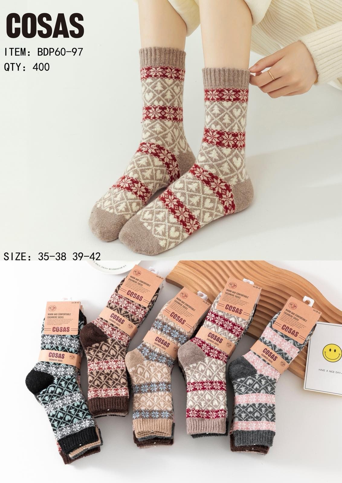 SKARPETY DAMSKIE .SIZE: 35-42_ (40PAR/PACZKA) KOLOR JAK NA ZDZIĘCIU 9413059