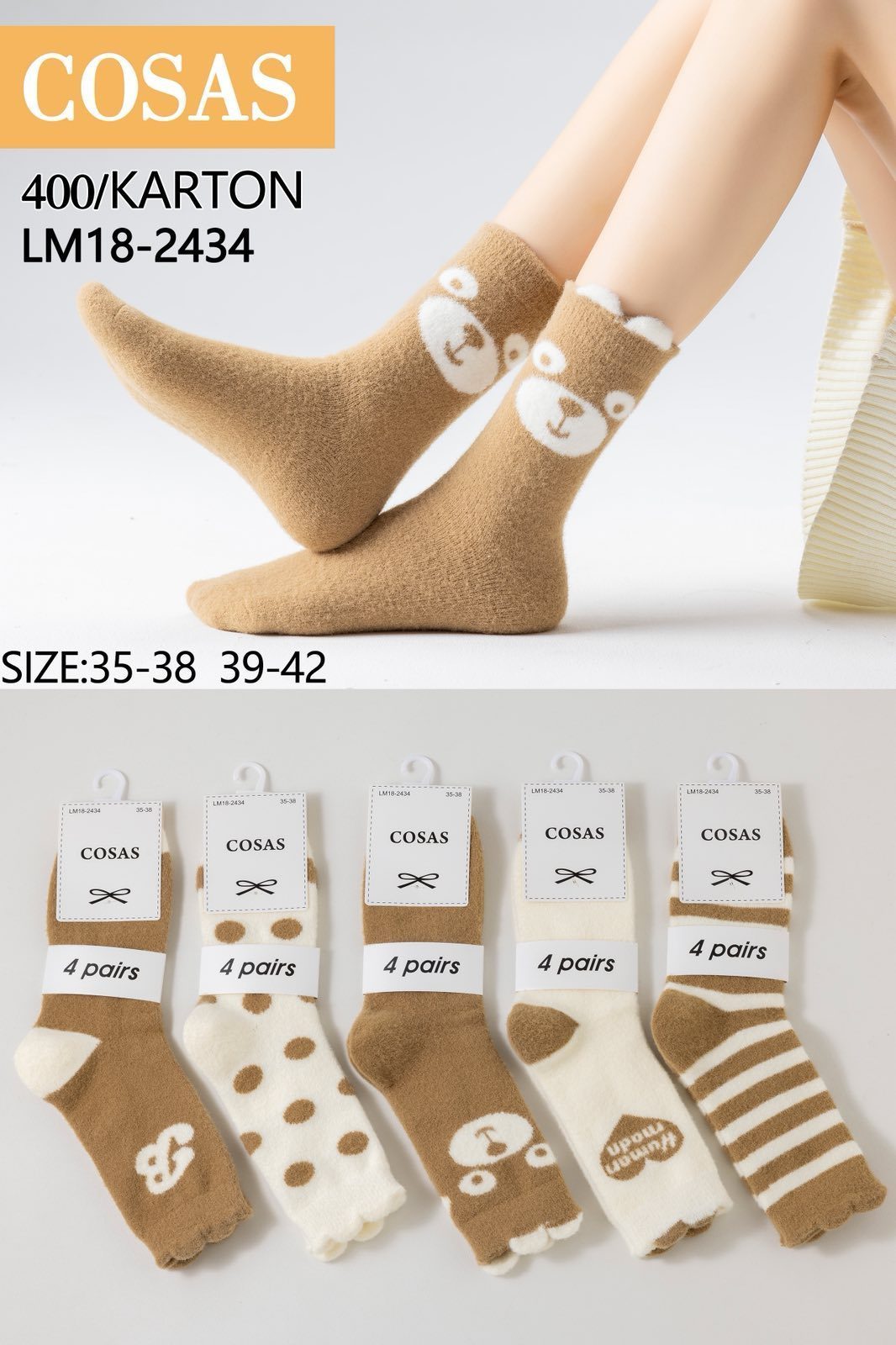 SKARPETY DAMSKIE .SIZE: 35-42_ (40PAR/PACZKA) KOLOR JAK NA ZDZIĘCIU 9413062