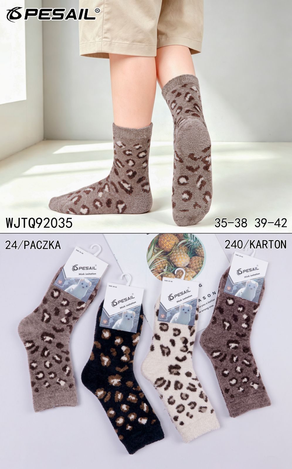 SKARPETY DAMSKIE .SIZE: 35-42_ (40PAR/PACZKA) KOLOR JAK NA ZDZIĘCIU 9413128