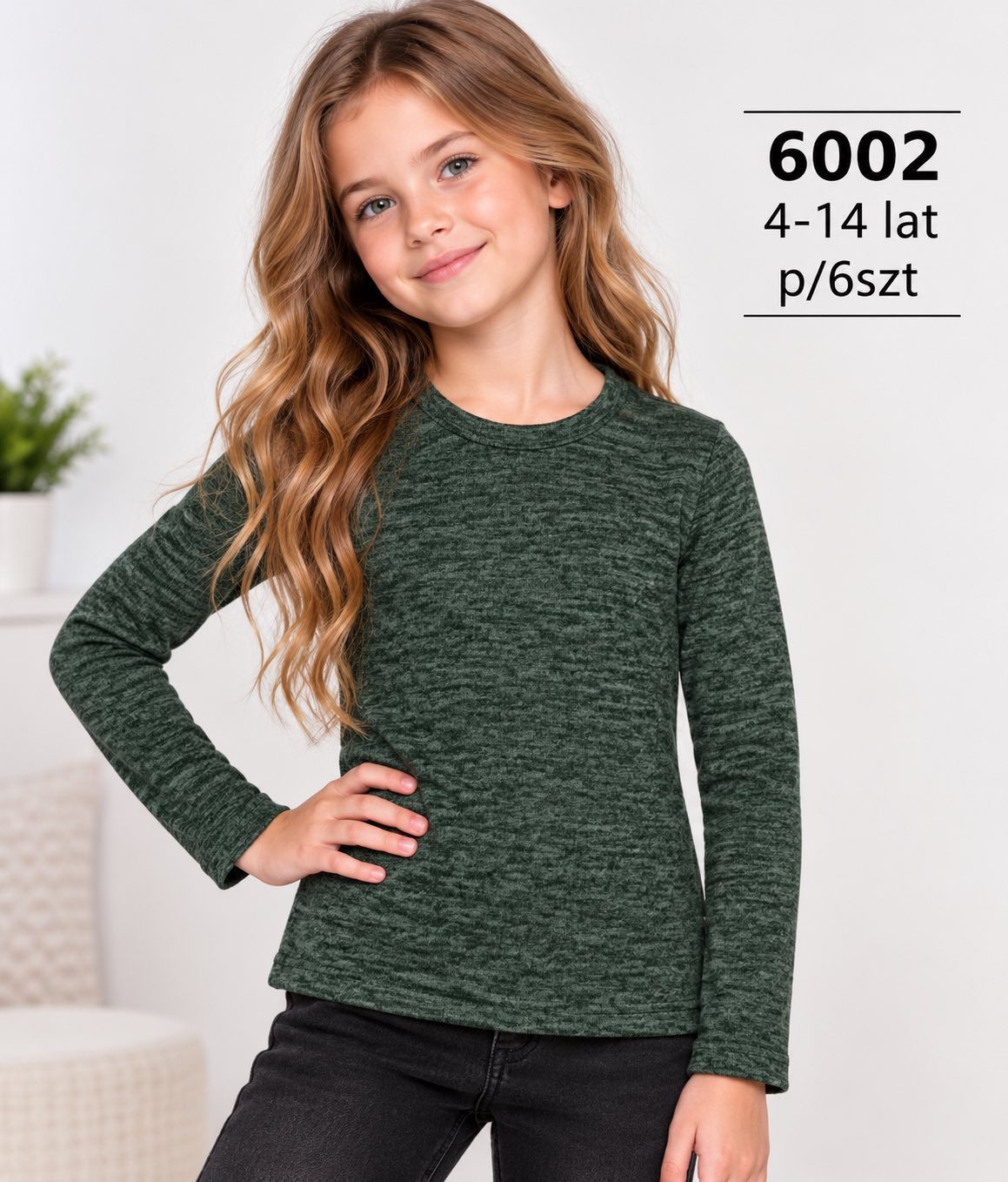 Bluzka DZIECIĘCA size 4-14 lat_ paczka 6szt _1 kolor 9413860