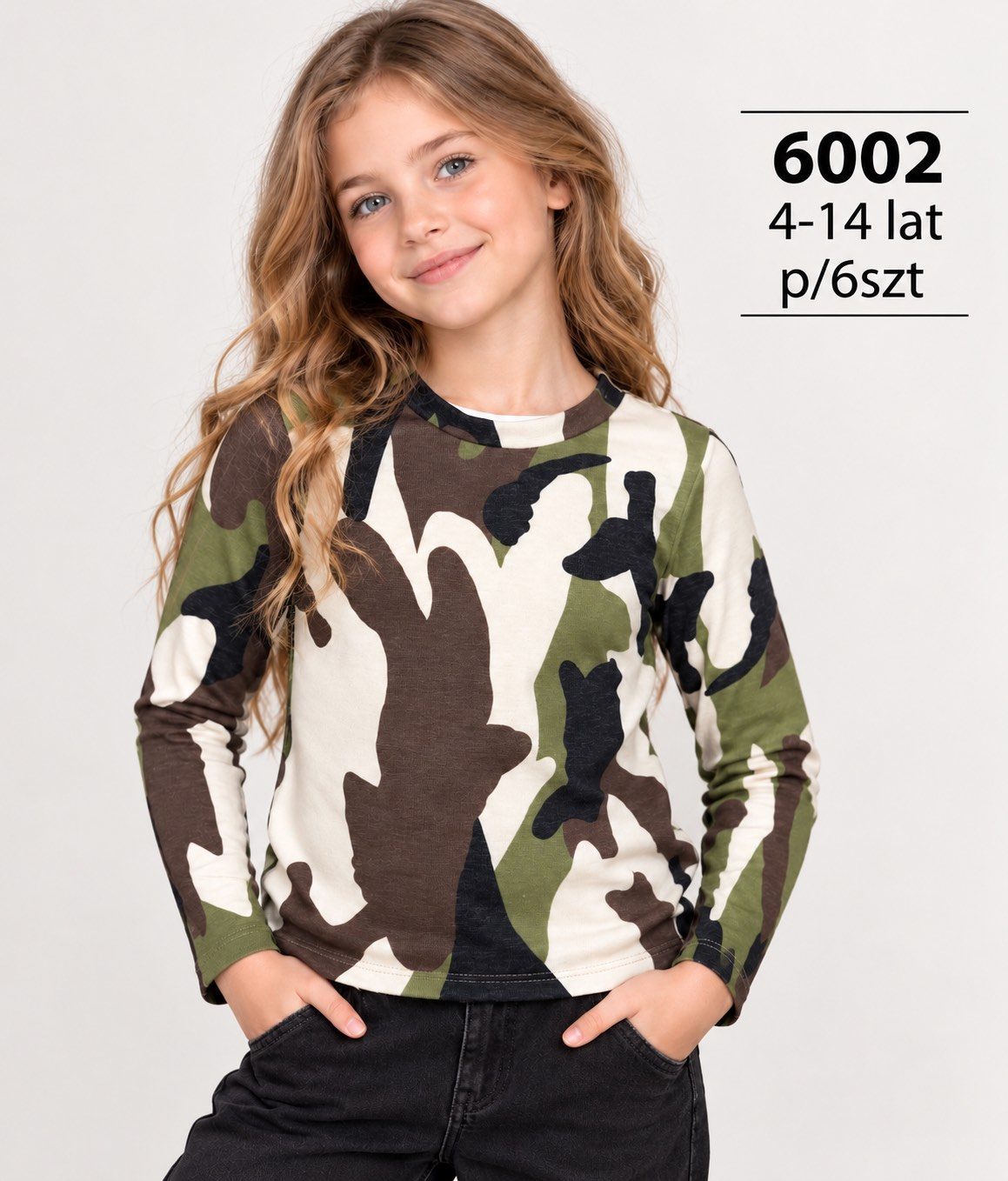 Bluzka DZIECIĘCA size 4-14 lat_ paczka 6szt _1 kolor 9413864