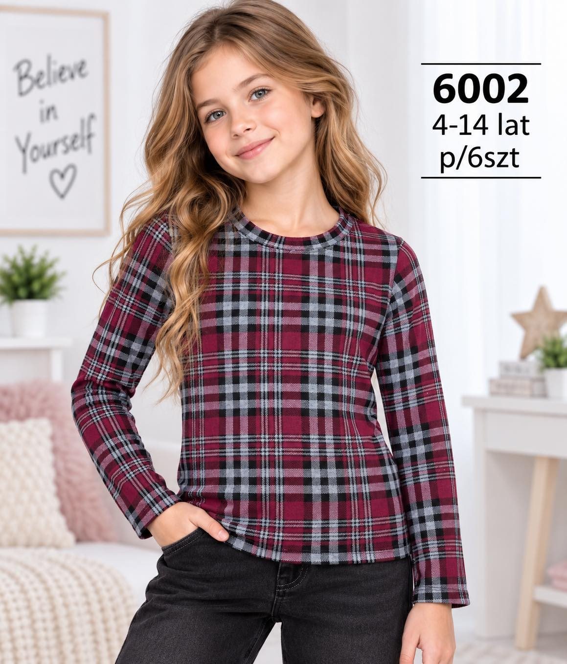 Bluzka DZIECIĘCA size 4-14 lat_ paczka 6szt _1 kolor 9413867