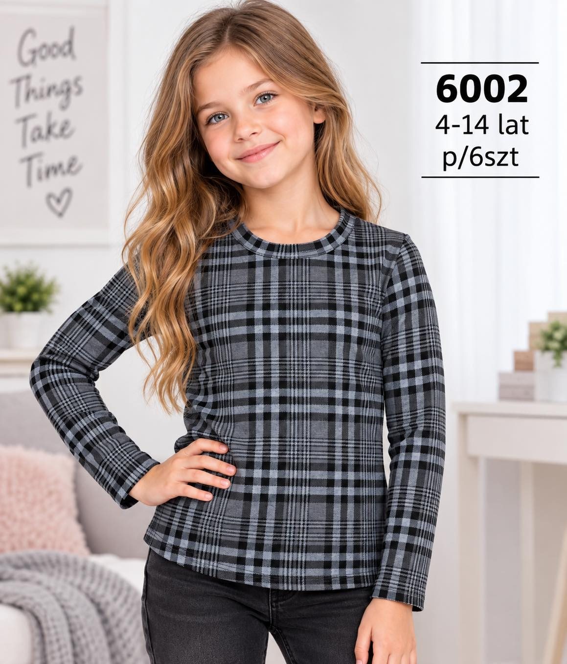 Bluzka DZIECIĘCA size 4-14 lat_ paczka 6szt _1 kolor 9413868