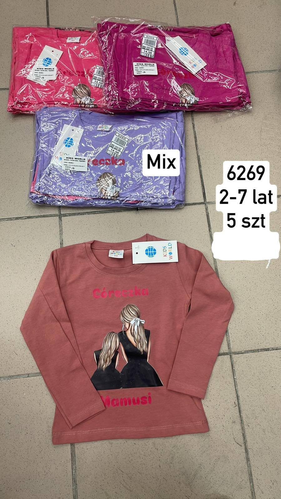 Bluzy DZIECIĘCA size 2-7 lat_ paczka 5szt _1 kolor 9413882