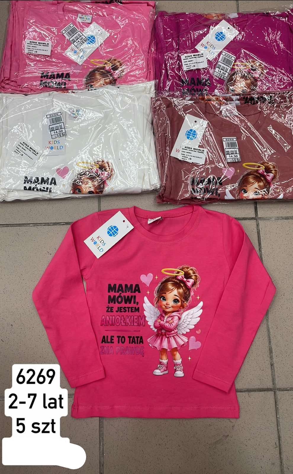 Bluzy DZIECIĘCA size 2-7 lat_ paczka 5szt _1 kolor 9413883