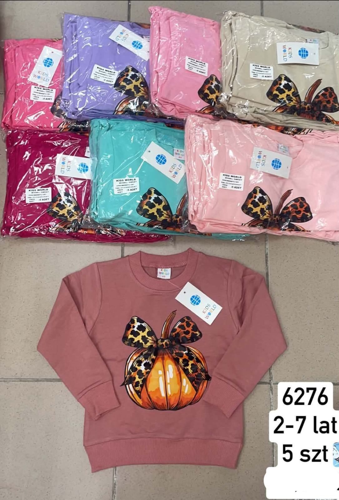 Bluzy DZIECIĘCA size 2-7 lat_ paczka 5szt _1 kolor 9413890