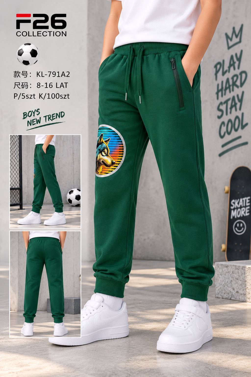 Spodnie DZIECIĘCA size 8-16 lat_ paczka 5szt _1 kolor 9413925
