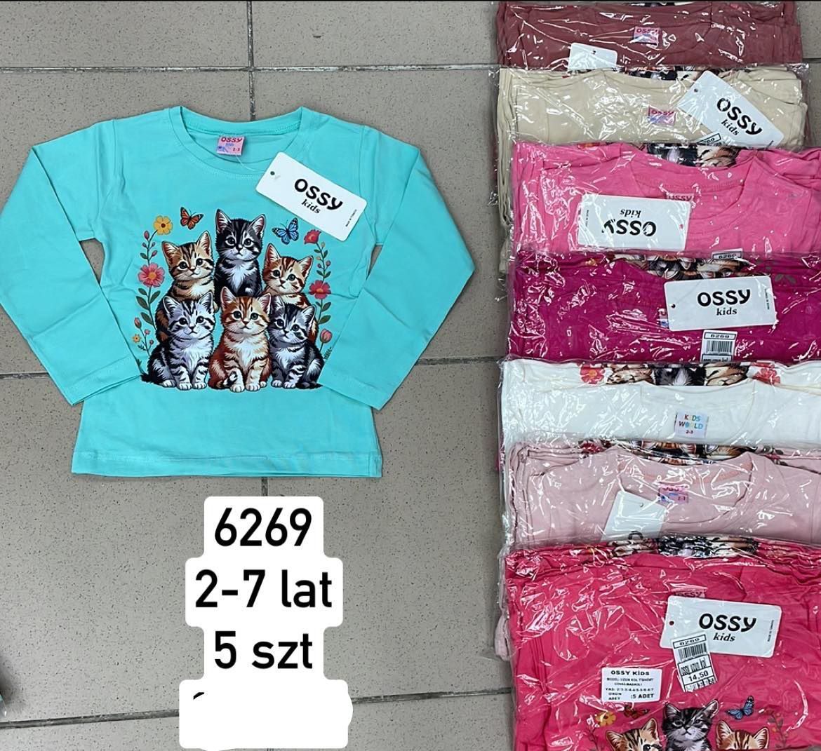 Bluzy DZIECIĘCA size 2-7 lat_ paczka 5szt _1 kolor 9414052